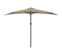 Yisssmeng Ombrellone semicircolare da balcone, 300 x 155 cm, con asta in alluminio, sistema a manovella per terrazza e parete, salvaspazio, con palo da 38 mm e 5 stecche, talpa, 300 x 155 x 223 cm