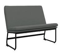 Yisssmeng Panca a due posti con struttura in metallo e schienale, 100 x 75 x 76 cm, colore grigio scuro, per soggiorno, corridoio e cucina