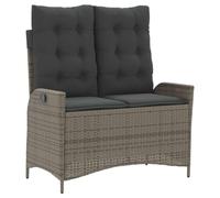 Yisssmeng Panca da giardino regolabile con cuscino, in polyrattan, 2 posti, con funzione reclinabile, comoda panca relax da giardino, per balcone, terrazza e giardino, 104 x 59 x 93 cm