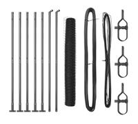 Yisssmeng Pannello da giardino in PVC grigio 32 ft 50 mm rete 10 x 0,8 m con 20 post concreti, design moderno, robusto, per la sicurezza degli animali domestici