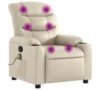 Yisssmeng Poltrona massaggiante in ecopelle, 75,5 x 93 x 99,5 cm, con massaggio vibrante a 6 punti e porta bevande, design moderno per soggiorno, camera da letto, ufficio