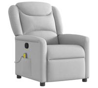 Yisssmeng Poltrona massaggiante in tessuto grigio nuvola, 78 x 95 x 100 cm, con massaggio a 6 punti e funzione sdraiata, poltrona relax a 135°, per soggiorno, camera da letto, ufficio