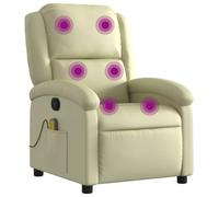 Yisssmeng Poltrona massaggiante in vera pelle, 71 x 86,5 x 99,5 cm, con massaggio a 6 punti, schienale abbassabile fino a 135°, funzione relax per soggiorno, camera da letto, ufficio