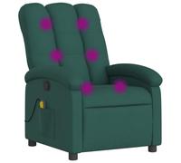 Yisssmeng Poltrona massaggiante verde scuro, 70 x 93 x 101 cm, per soggiorno e lettura, con massaggio a 6 punti, in tessuto, portata 110 kg, per camera da letto, ufficio
