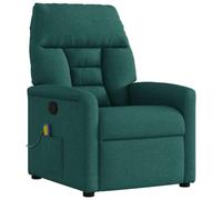 Yisssmeng Poltrona massaggiante verde scuro, 72 x 90 x 99 cm, in tessuto, con massaggio a 6 punti, funzione di riposo manuale, poltrona relax a 135°, per soggiorno, camera da letto, ufficio