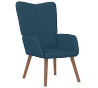 Yisssmeng Poltrona relax blu velluto 61,5 x 69 x 95,5 cm, con telaio in acciaio e gambe in legno, comoda poltrona da lettura per soggiorno, camera da letto e ufficio