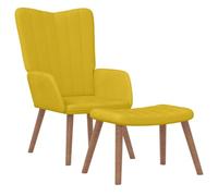 Yisssmeng Poltrona relax giallo senape con sgabello, in velluto, piccola poltrona lounge 61,5 x 69 x 95,5 cm, gambe in legno massiccio, design moderno, comoda poltrona da lettura per soggiorno, camera