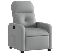 Yisssmeng Poltrona relax grigio chiaro con funzione di riposo manuale, 66 x 89 x 96 cm, rivestimento in tessuto 100% poliestere, telaio in legno e metallo, comoda poltrona TV per Living Room, camera