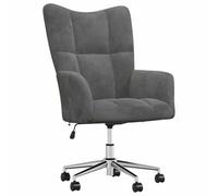 Yisssmeng Poltrona relax grigio scuro velluto regolabile in altezza a 360°, piccola poltrona da soggiorno con ruote, design moderno, 61,5 x 69 x 94,5 - 102 cm, per Living Room Bedroom Ufficio
