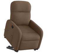 Yisssmeng Poltrona relax marrone con supporto per alzarsi e massaggio vibrante, 66 x 88 x 95 cm, rivestimento in tessuto, comoda poltrona da lettura con tasca laterale per soggiorno, camera da letto e