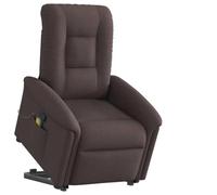 Yisssmeng Poltrona relax marrone scuro con ausilio per alzarsi e massaggio vibrante a 6 punti, 77 x 91,5 x 96 cm, rivestimento in tessuto, funzione di sdraio, poltrona TV per soggiorno e camera da