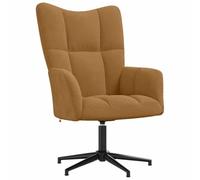 Yisssmeng Poltrona Relax marrone velluto girevole 62 x 68 x 91 cm, moderna poltrona da lettura con base a croce, ergonomica, per Living Room Bedroom e Ufficio