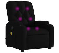 Yisssmeng Poltrona Relax nera 74 x 86,5 x 93,5 cm con massaggio vibrante a 6 punti, funzione sdraiata a mano 135°, tessuto, metallo e compensato, per Living Room, camera da letto, ufficio