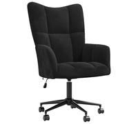 Yisssmeng Poltrona relax nera in velluto regolabile in altezza a 360°, piccola poltrona da club con cuciture decorative, 61,5 x 69 x 94,5 - 102 cm, comoda poltrona da lettura per Living Room Bedroom