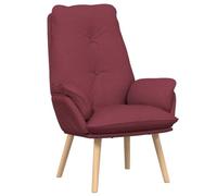 Yisssmeng Poltrona relax rosso vino, 69 x 74 x 93 cm, in poliestere e compensato con gambe in legno massiccio, comoda poltrona da lettura con morbida sensazione al tatto, design moderno per soggiorno