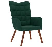 Yisssmeng Poltrona relax verde scuro velluto 61,5 x 69 x 95,5 cm, comoda poltrona lounge con piedini in legno per Living Room Bedroom Ufficio