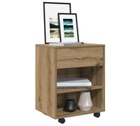 Yisssmeng Rolling Storage Cabinet 46 x 36 x 59 cm legno antico effetto legno compatto con ruote bloccabili per Living Room Kitchen Bedroom Office