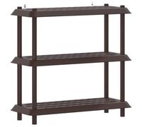 Yisssmeng Scaffalatura in plastica a 3 livelli, colore marrone, 100 x 40 x 96 cm, per giardino, balcone, garage e cantina, scaffale per la casa in polipropilene, portata fino a 90 kg