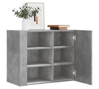 Yisssmeng Scaffale da parete grigio cemento, 75 x 35 x 60 cm, in legno con 6 scomparti fino a 80 kg, design moderno per soggiorno, corridoio, cucina e bagno