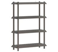 Yisssmeng Scaffale in plastica a 4 ripiani, in polipropilene, 100 x 40 x 136,5 cm, stabile scaffale per la casa, per cantina, garage, balcone e giardino, portata 30 kg per ripiano, grigio chiaro