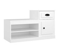 Yisssmeng Scarpiera bianca, 100 x 42 x 60 cm, moderna in legno per corridoio, scarpiera con due elementi per riporre le scarpe organizzata e ripiano decorativo