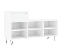 Yisssmeng Scarpiera bianca lucida, scarpiera con 1 cassetto e 6 scomparti, mobile da corridoio moderno in legno con gambe in metallo, dimensioni 102 x 36 x 60 cm