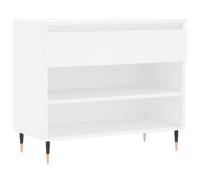 Yisssmeng Scarpiera bianca, scarpiera con 1 cassetto e 2 ripiani, moderna scarpiera da corridoio, in legno con gambe in metallo, 70 x 36 x 60 cm
