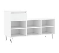 Yisssmeng Scarpiera bianca, scarpiera con 1 cassetto e 6 scomparti, mobile da corridoio moderno con gambe in metallo, spazio per scarpe, scarpiera in legno, 102 x 36 x 60 cm