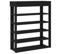 Yisssmeng Scarpiera nera, 80 x 30 x 98 cm, moderna scarpiera in legno per corridoio e ingresso, scarpiera salvaspazio con ripiano, mobile da corridoio stabile