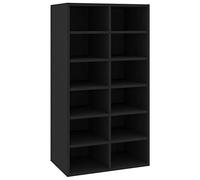 Yisssmeng Scarpiera nera, con 12 scomparti, in robusto legno, per corridoio, ingresso e soggiorno, 54 x 34 x 100,5 cm