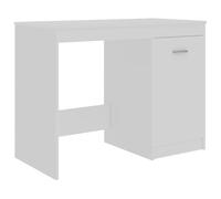 Yisssmeng Scrivania bianca, 100 x 50 x 76 cm, in legno, design moderno, con armadio integrato, robusta e durevole, per casa, ufficio, soggiorno, camera dei ragazzi