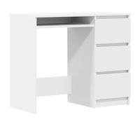 Yisssmeng Scrivania bianca, 90 x 45 x 76 cm, in legno, 3 cassetti, design moderno, robusta e durevole, per casa, ufficio, camera dei ragazzi, cucina, corridoio