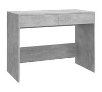 Yisssmeng Scrivania grigio cemento, 101 x 50 x 76,5 cm, in legno massiccio, design moderno, con 2 cassetti, robusto tavolo da gioco, scrivania per computer, ufficio, per soggiorno, camera dei ragazzi