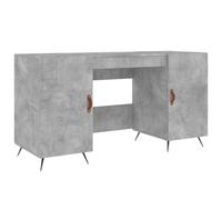 Yisssmeng Scrivania in legno grigio cemento, 140 x 50 x 75 cm, con 4 scomparti e gambe in ferro, design moderno, robusta e durevole, per casa, ufficio, camera da letto, piccolo ufficio