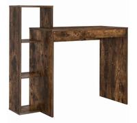 Yisssmeng Scrivania in rovere affumicato, 100 x 40 x 90 cm, design moderno, con 2 ripiani, salvaspazio, per ufficio, soggiorno e studio