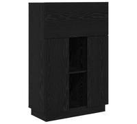 Yisssmeng Scrivania nera effetto rovere, 71,5 x 31,5 x 106,5 cm, moderna scrivania per computer con vano portaoggetti, robusta scrivania da gioco in legno, scrivania da ufficio per casa, camera dei