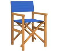 Yisssmeng Sedia da regista, pieghevole, blu, in legno massiccio, teak, 55 x 54 x 85 cm, design moderno, robusta e resistente alle intemperie, per giardino, balcone, terrazza, soggiorno, sala da pranzo