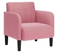 Yisssmeng Sedia da salotto in velluto rosa, 68 cm, con braccioli, compatta per camera da letto, casa, ufficio o piccoli spazi, robusta struttura in legno, portata 110 kg, per Living Room Bedroom