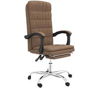 Yisssmeng Sedia da ufficio con funzione reclinabile, ergonomica, marrone | Elevato comfort di seduta per lo studio con rotazione a 360 gradi, schienale regolabile e poggiapiedi integrato.