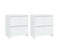 Yisssmeng Set credenza moderna in legno bianco 70 x 41 x 75 cm con 4 ante e montaggio a parete credenza minimalista per Living Room camera da letto corridoio