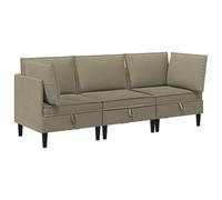 Yisssmeng Set da soggiorno da 3 pezzi, colore cachi, moderno divano in tessuto robusto, comodo gruppo di sedute con 2 divani angolari e 1 divano centrale per soggiorno, divano stabile con cuscini