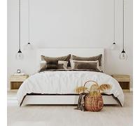 Yisssmeng Set di 2 comodini 36,5 × 30,5 × 38 cm, legno MDF rovere 1 cassetto ripiano camera da letto soggiorno corridoio