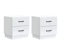 Yisssmeng Set di 2 comodini bianchi, con 4 cassetti, comodino moderno in legno per camera da letto e camera degli ospiti, 43 x 34,5 x 44,5 cm