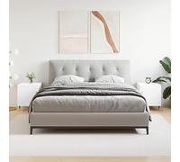 Yisssmeng Set di 2 comodini, bianco, 40 x 40 x 50 cm, con piedini in metallo, facile da montare