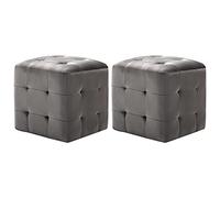Yisssmeng Set di 2 comodini, grigio, 30 x 30 x 30 cm, con struttura in legno, design moderno, utilizzabile anche come tavolino o sgabello, per camera da letto, soggiorno, corridoio