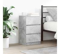 Yisssmeng Set di 2 comodini, grigio cemento, 39 x 35 x 65 cm, in legno, design moderno, con 3 cassetti, robusto e durevole, come tavolino per camera da letto