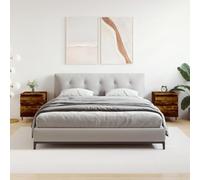 Yisssmeng Set di 2 comodini in legno con gambe in metallo, 40 x 35 x 50 cm, tavolino moderno per camera da letto, soggiorno, letto a molle e tetto inclinato