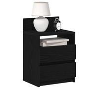 Yisssmeng Set di 2 comodini nero, 40 x 33 x 60 cm, con 2 cassetti, moderni, in legno, per camera da letto, montaggio a parete, stabile e salvaspazio
