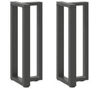 Yisssmeng Set di 2 gambe per tavolo consolle a T, robuste struttura in acciaio, per consolle e credenze strette, antracite, 25 x 28 x (72-73) cm, con materiale di montaggio e piedini di compensazione