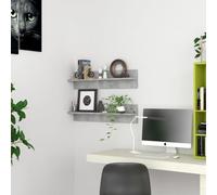 Yisssmeng Set di 2 mensole da parete, grigio cemento, 80 x 11,5 x 18 cm, materiale in legno, moderno design galleggiante, robusto e durevole, per soggiorno, corridoio, camera da letto, libri